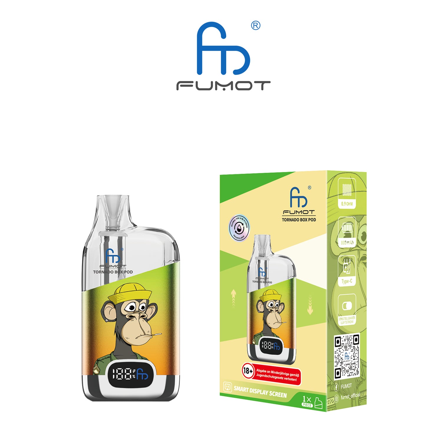 RandM Tornado Box Podkit - Green Orange