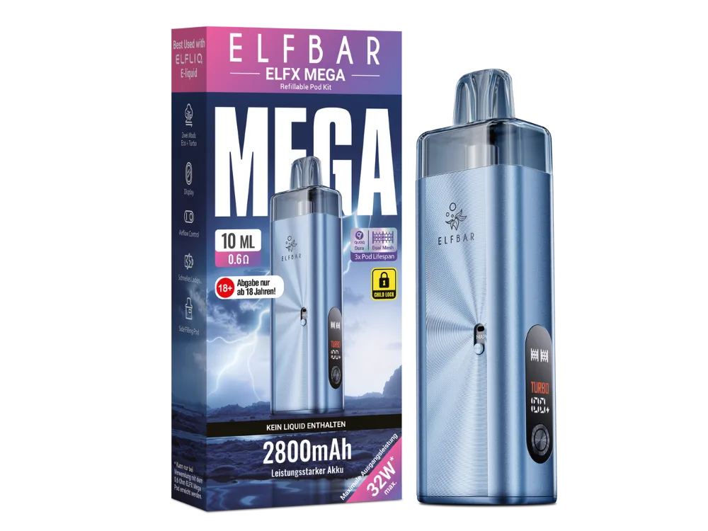 Elfbar ELFX Mega Pod Kit - Cyan