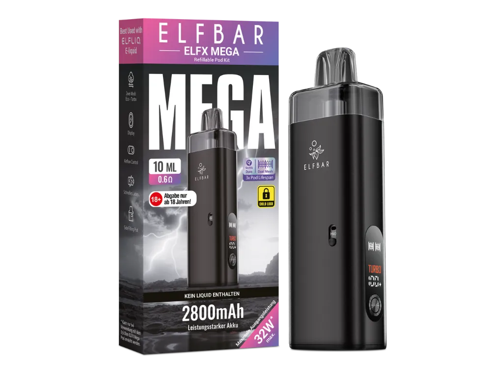 Elfbar ELFX Mega Pod Kit - Black