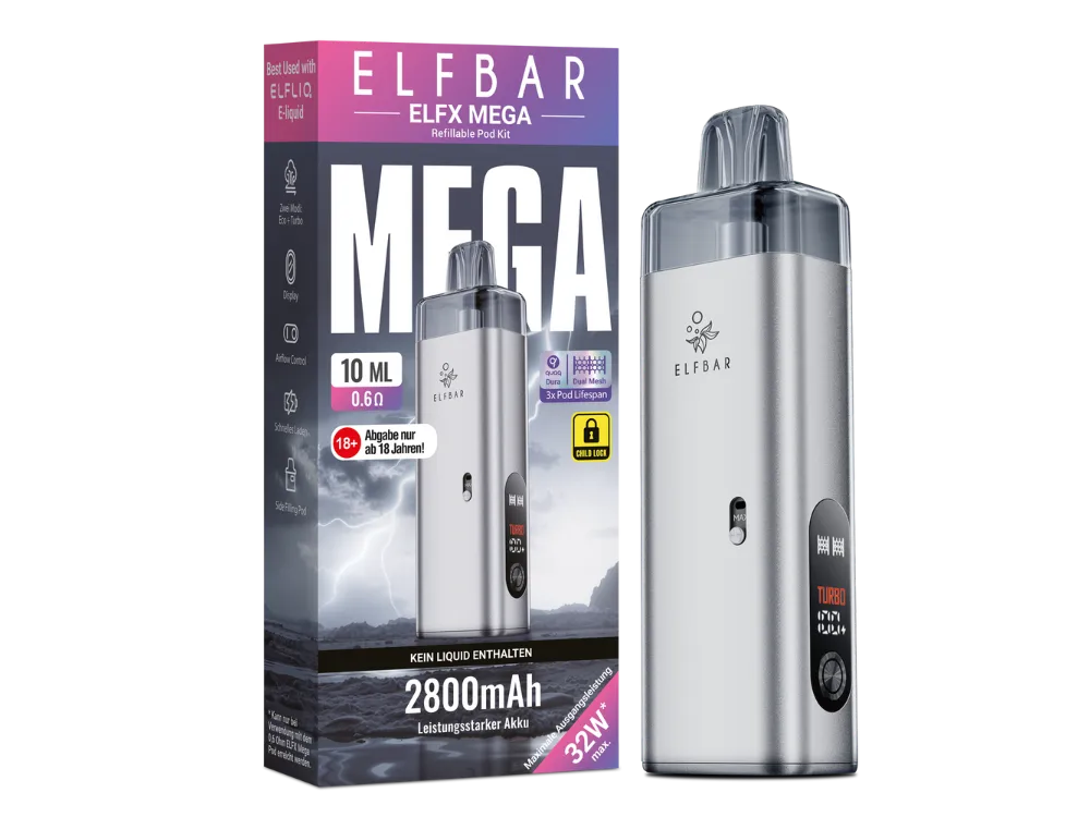 Elfbar ELFX Mega Pod Kit - Silver