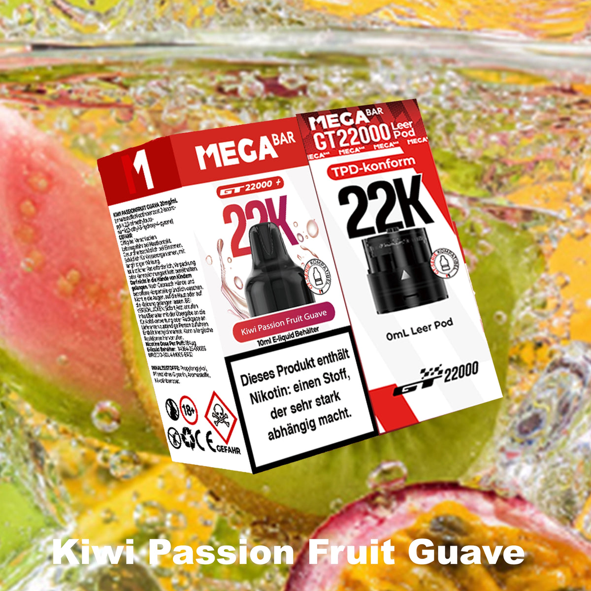 MEGABAR 22K Pod Kiwi Passion Fruit Guava Wechselpod für GT22000