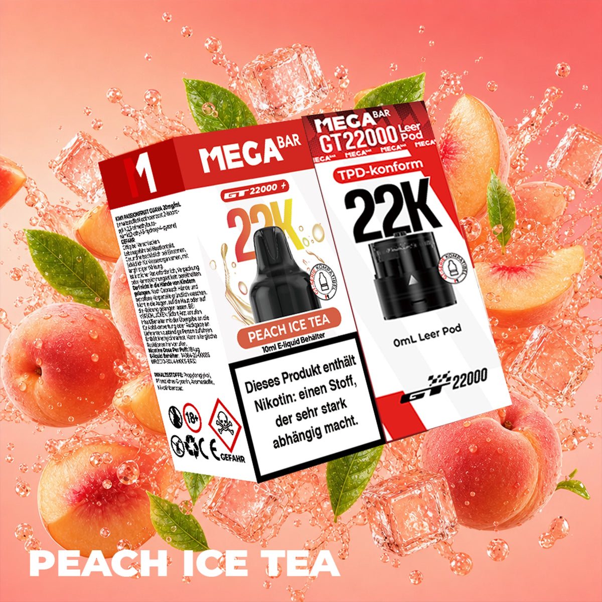 MEGABAR 22K Pod Peach Ice Tea Wechselpod für GT22000