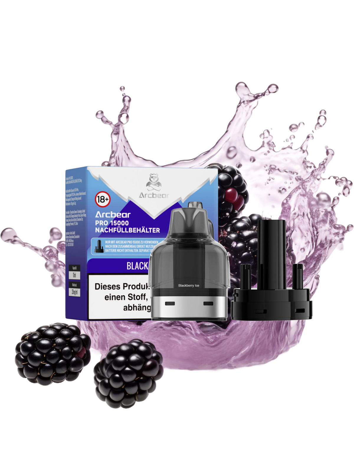 Arcbear Pro 15000 Pod Blackberry Ice Nachfüllset 0+10 ml