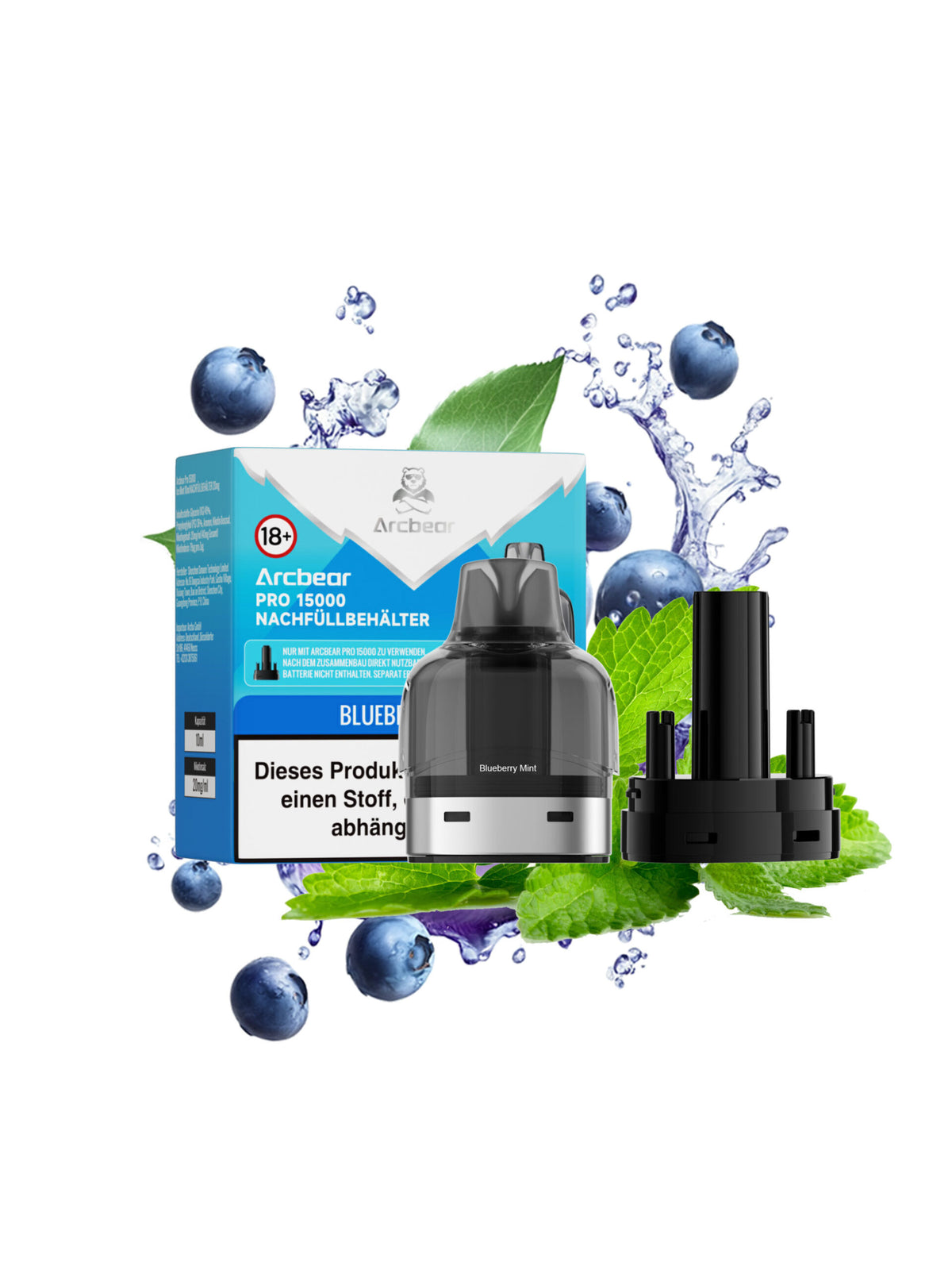 Arcbear Pro 15000 Pod Blueberry Mint Nachfüllset 0+10 ml
