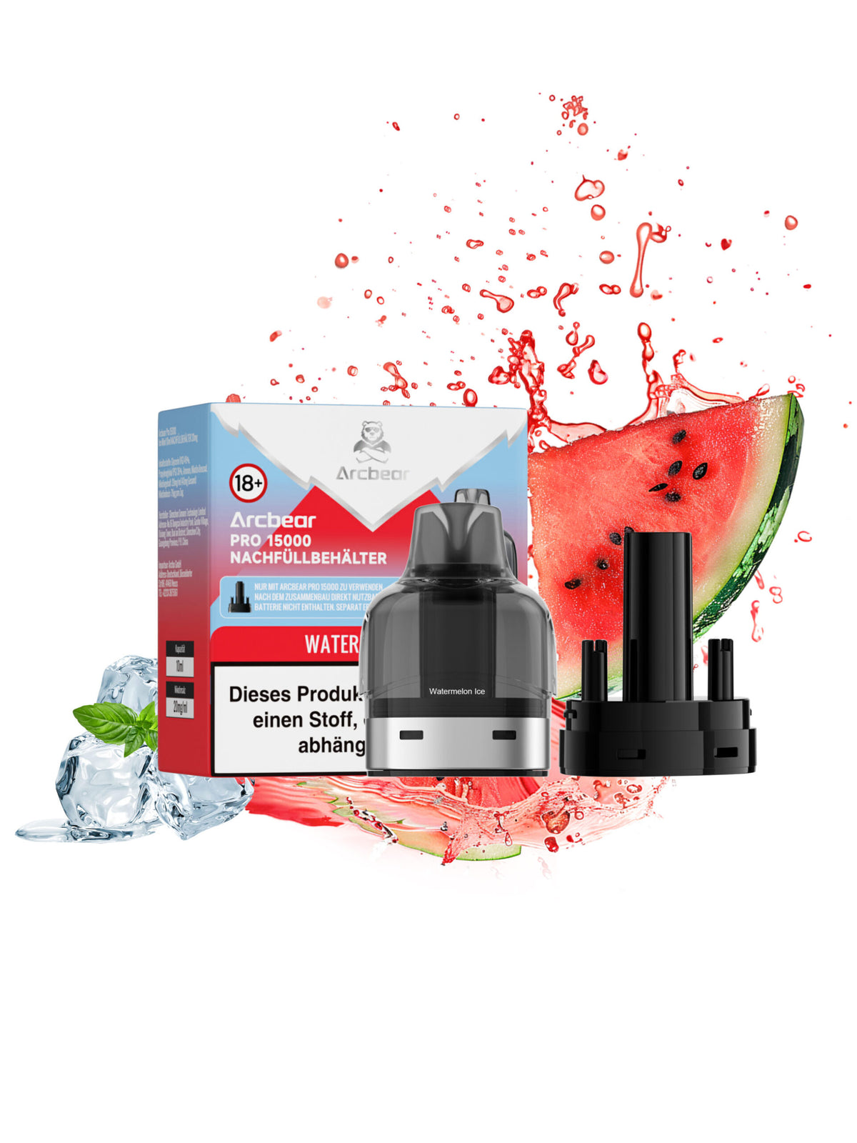 Arcbear Pro 15000 Pod Watermelon Ice Nachfüllset 0+10 ml