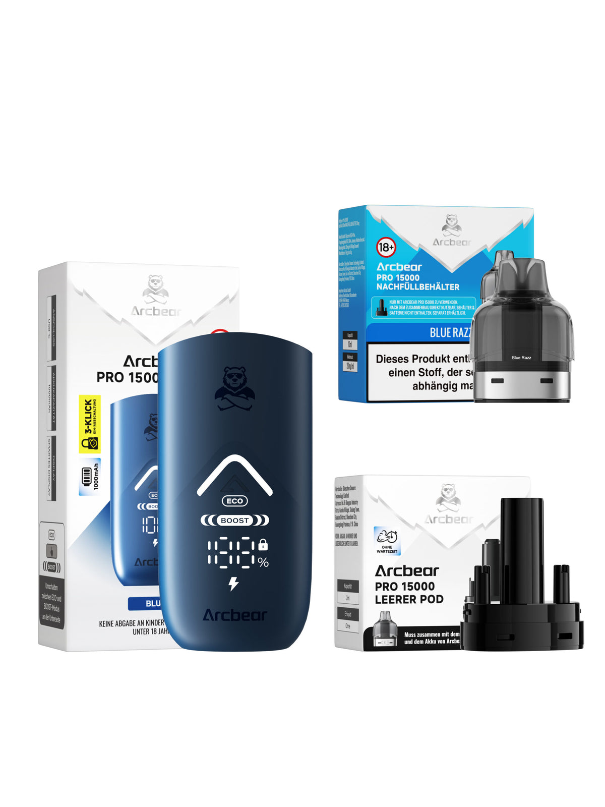 Arcbear Pro 15000 Starterset Blue Razz