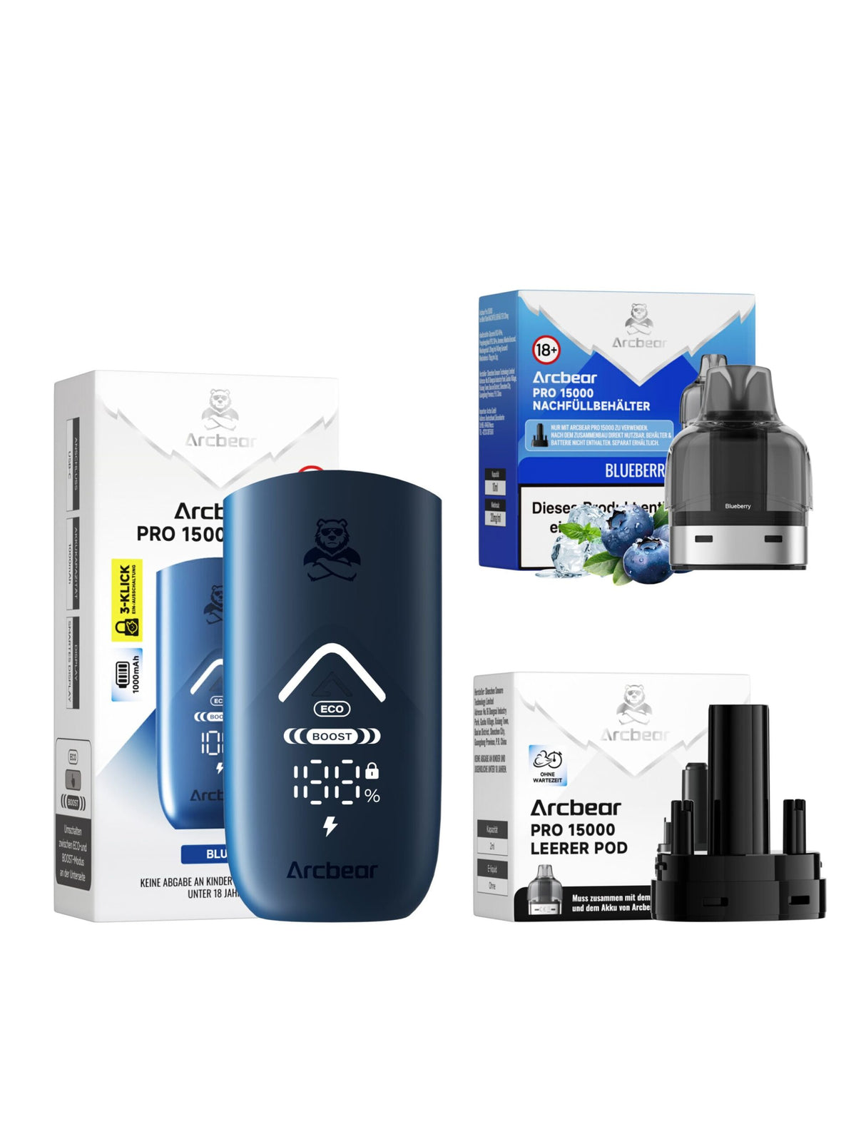 Arcbear Pro 15000 Starterset Blueberry