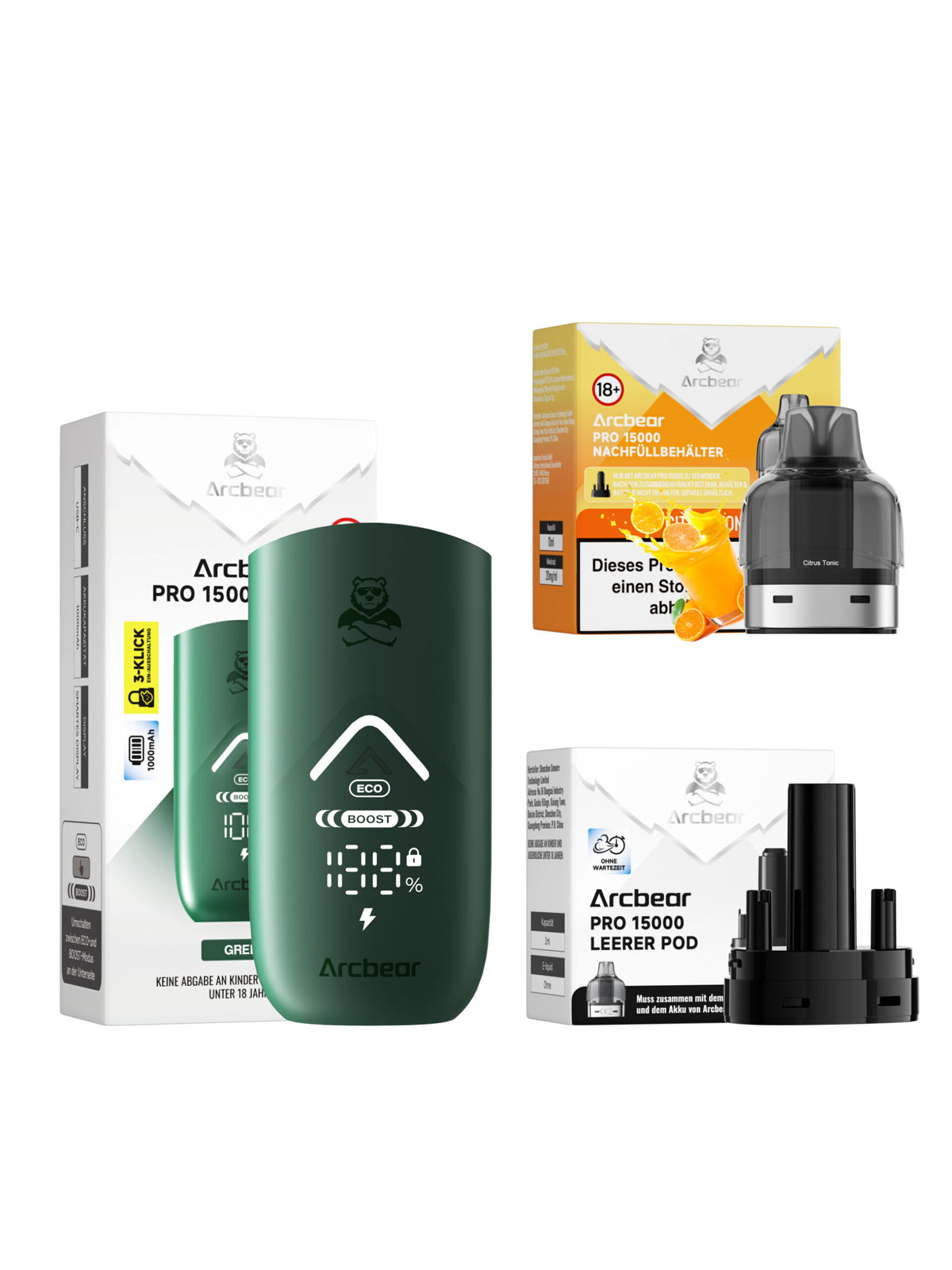 Arcbear Pro 15000 Starterset Citrus Tonic
