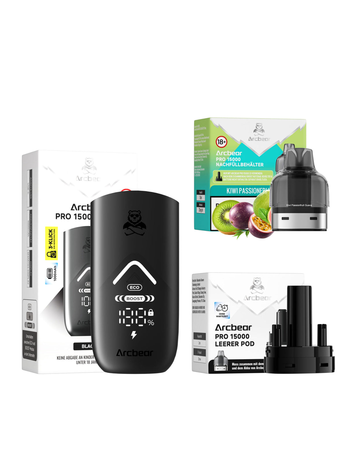 Arcbear Pro 15000 Starterset Kiwi Passionfruit Guava