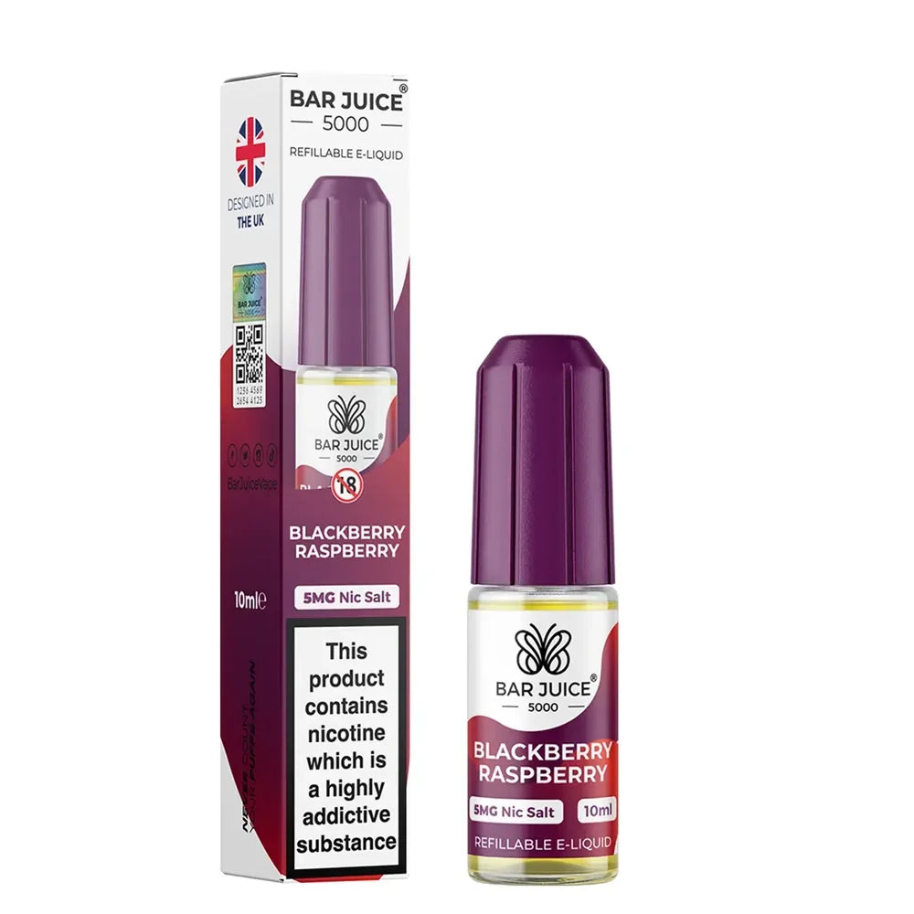 Bar Juice 5000 Liquid Blackberry Raspberry ohne Nikotin, 10-ml-Flasche mit 0 mg/ml