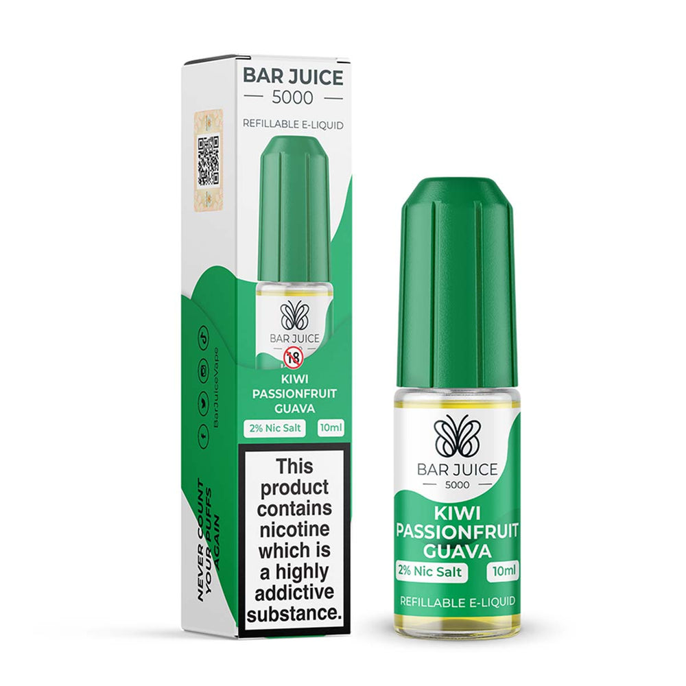 Bar Juice 5000 Liquid Kiwi Passionfruit Guava ohne Nikotin, 10-ml-Flasche mit 0 mg/ml