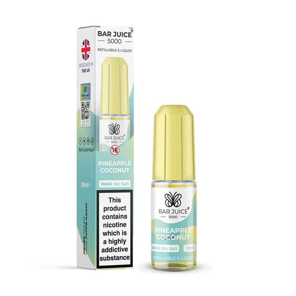 Bar Juice 5000 Liquid Pineapple Coconut ohne Nikotin, 10-ml-Flasche mit 0 mg/ml