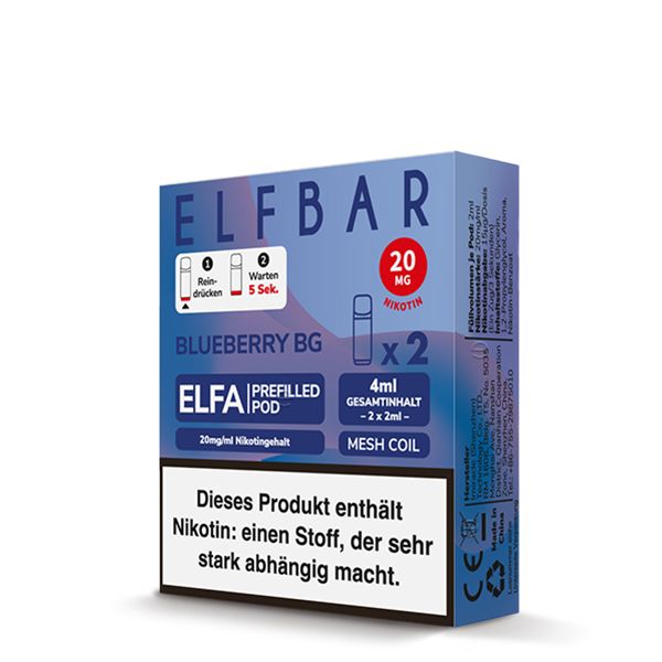 ELFBAR ELFA  Pods 2Stk - Blueberry Bubble Gum