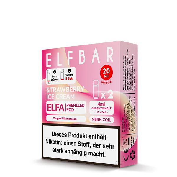 ELFBAR ELFA Pods 2Stk - Strawberry Ice Cream