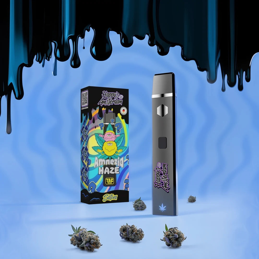 Happys Amsterdam Amnesia Haze TAC Vape erdiges Aroma legal kaufen