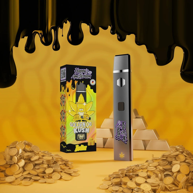 Happys Amsterdam Golden OG Kush TAC Vape erdiges Indica Aroma