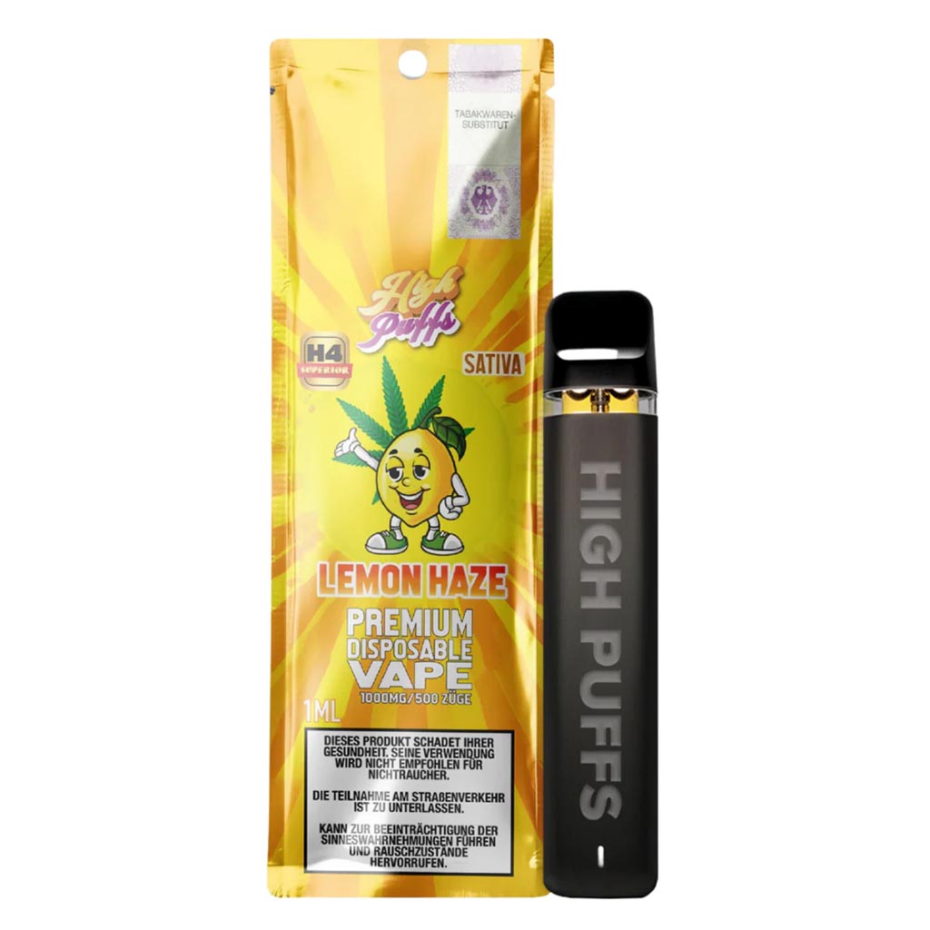 High Puffs H4 Superior Vape Lemon Haze 1ml Sativa Profil mit 1000mg H4-Destillat.