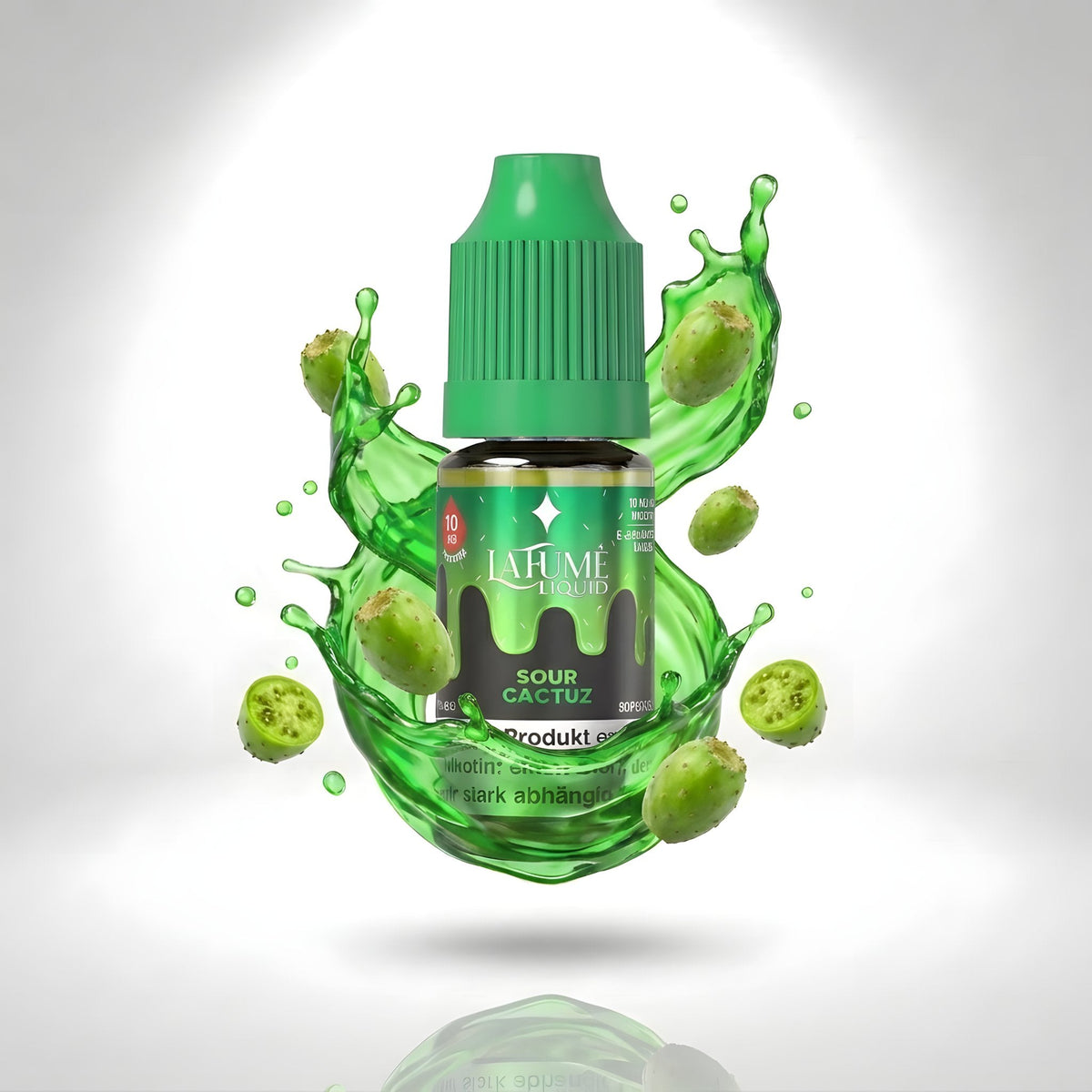 La Fume Liquid Sour Cactuz 10 mg/ml, Flasche im farbigen Flüssigkeitssplash