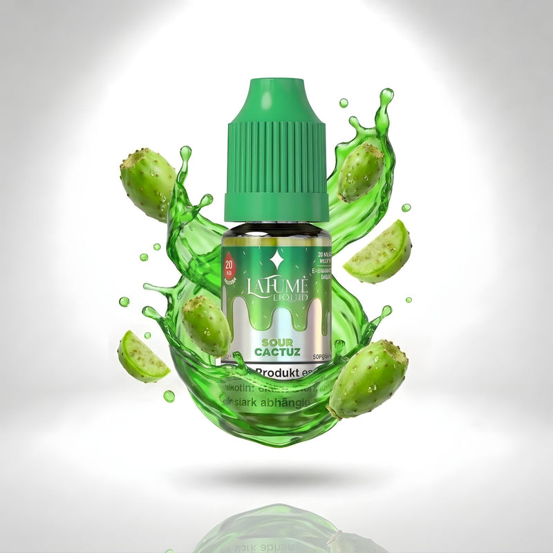 La Fume Liquid Sour Cactuz 20 mg/ml, Flasche im farbigen Flüssigkeitssplash