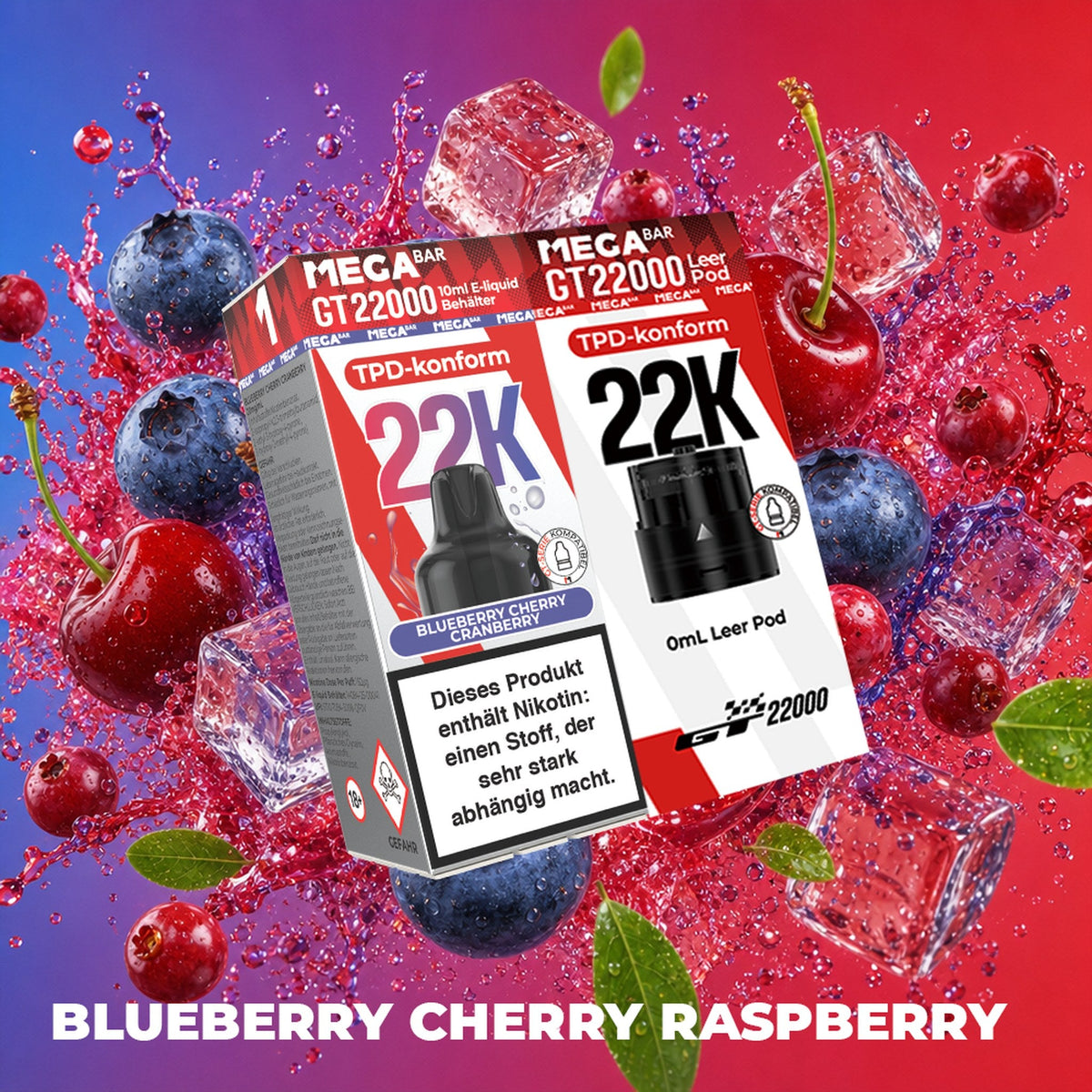 MEGABAR 22K Pod Blueberry Cherry Cranberry Wechselpod für GT22000