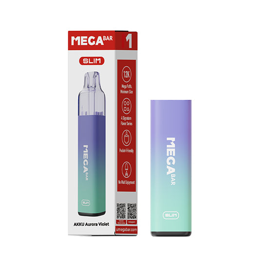 MEGABAR SLIM 12K Akkuträger in Aurora Violet, 600 mAh