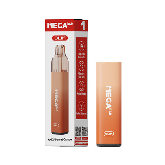 MEGABAR SLIM 12K Akkuträger in Sunset Orange, 600 mAh