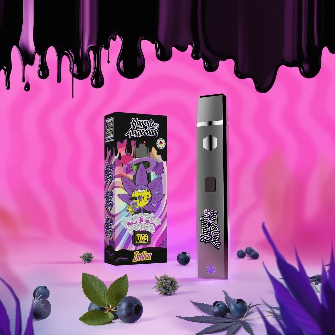 Happys Amsterdam Purple Punch TAC Vape Indica Deep Relax Wirkung