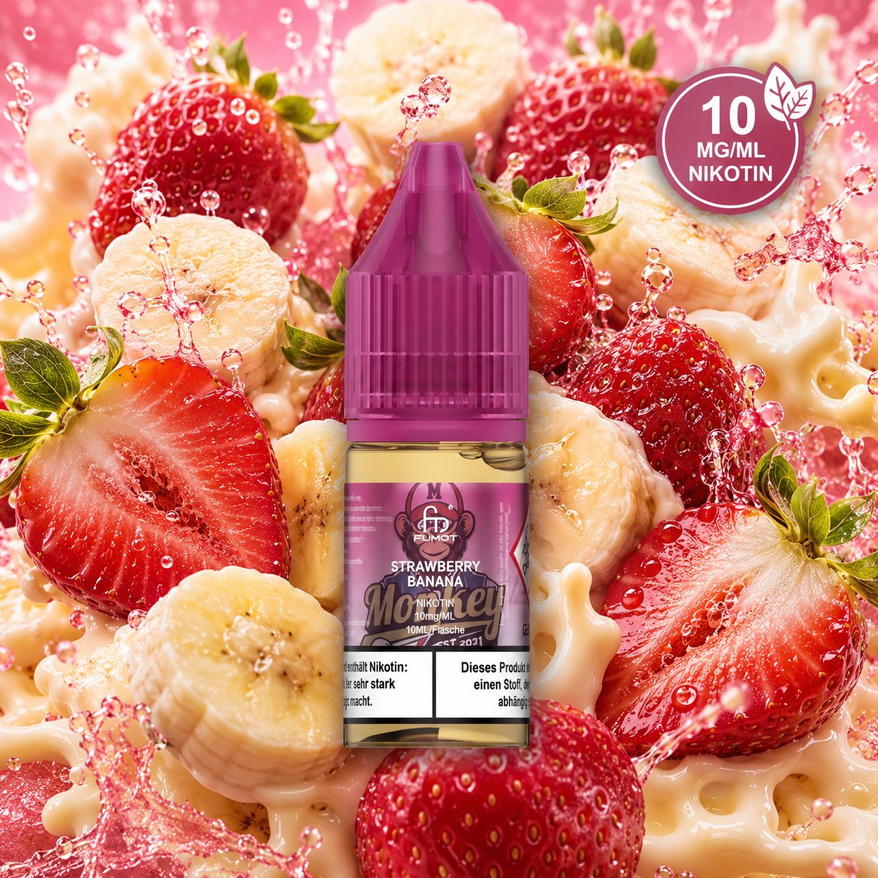 RandM Tornado Liquid Strawberry Banana 10 mg – Nikotinsalz E-Liquid kaufen bei The House Of Smoke