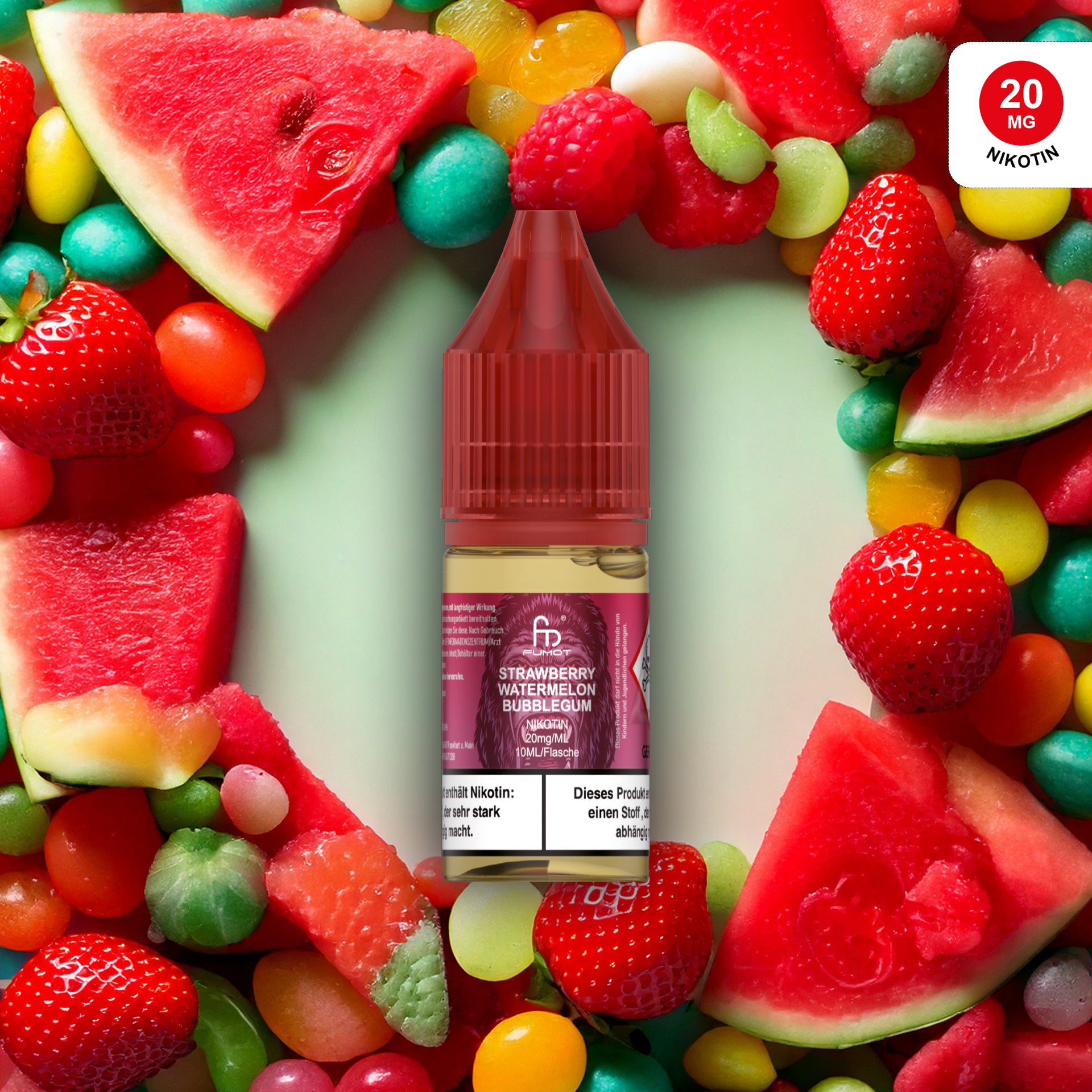 RandM Tornado Liquid Strawberry Watermelon Bubblegum 20 mg – Nikotinsalz E-Liquid kaufen bei The House Of Smoke