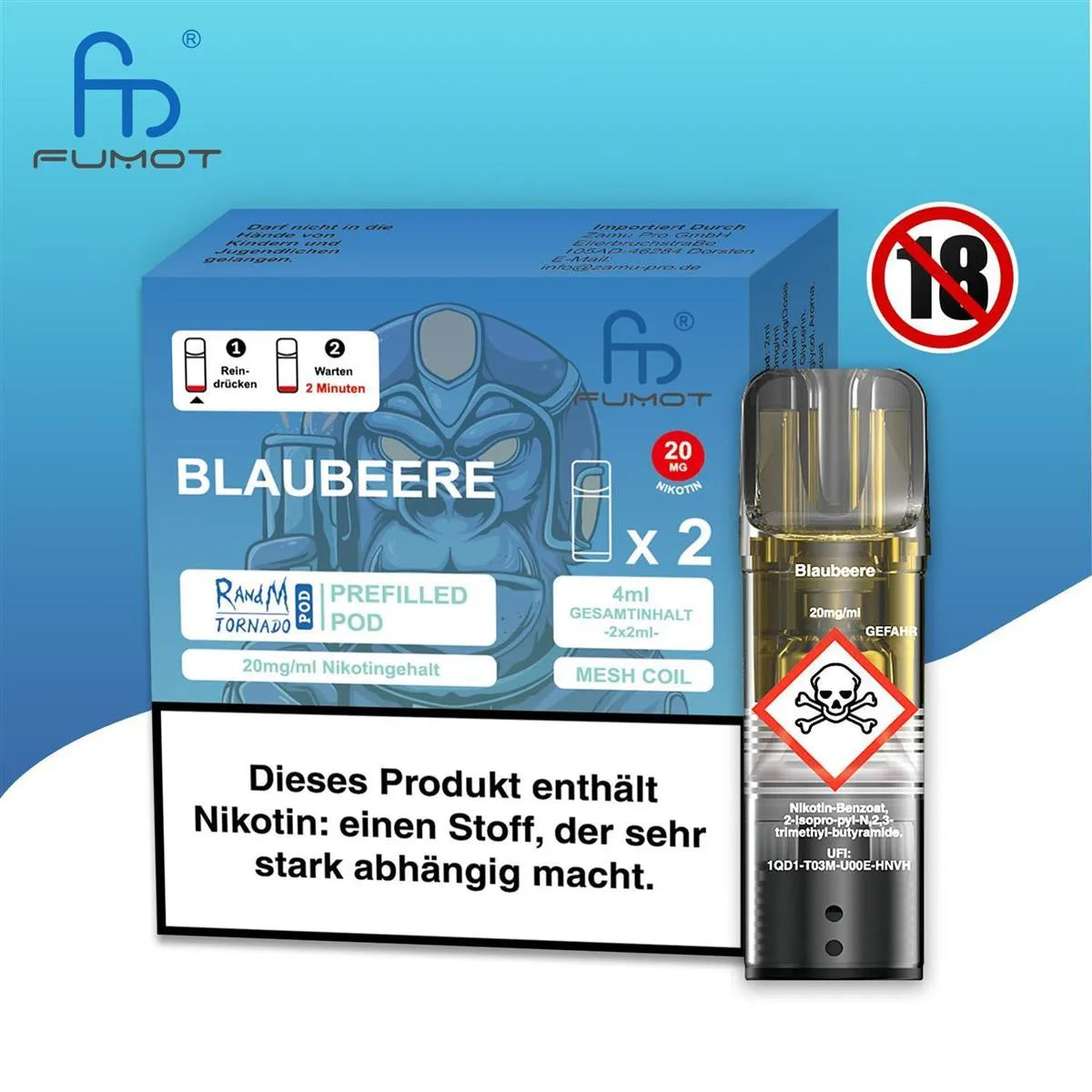 RandM Tornado Pods 2stk - Blaubeere