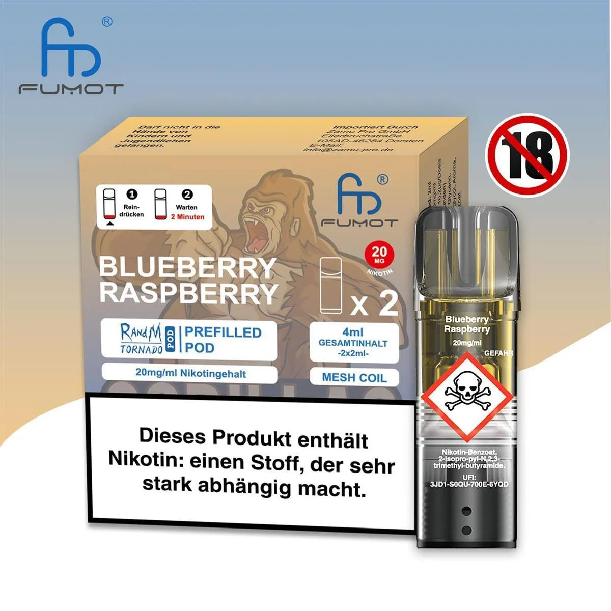RandM Tornado Pods 2stk - Blueberry Raspberry
