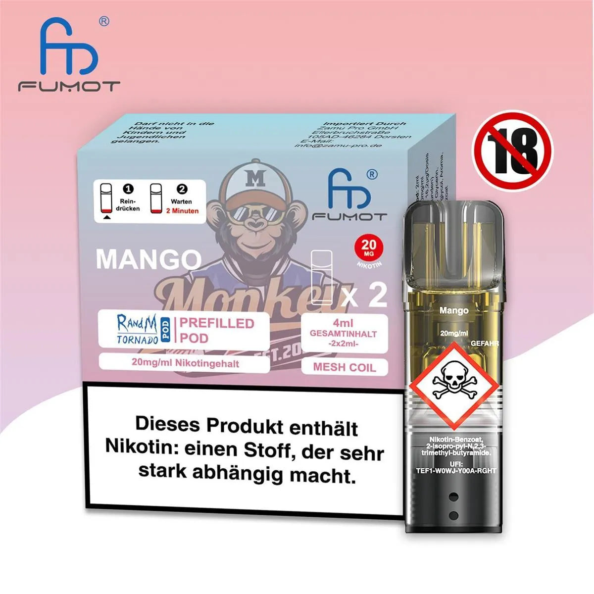 RandM Tornado Pods 2stk - Mango