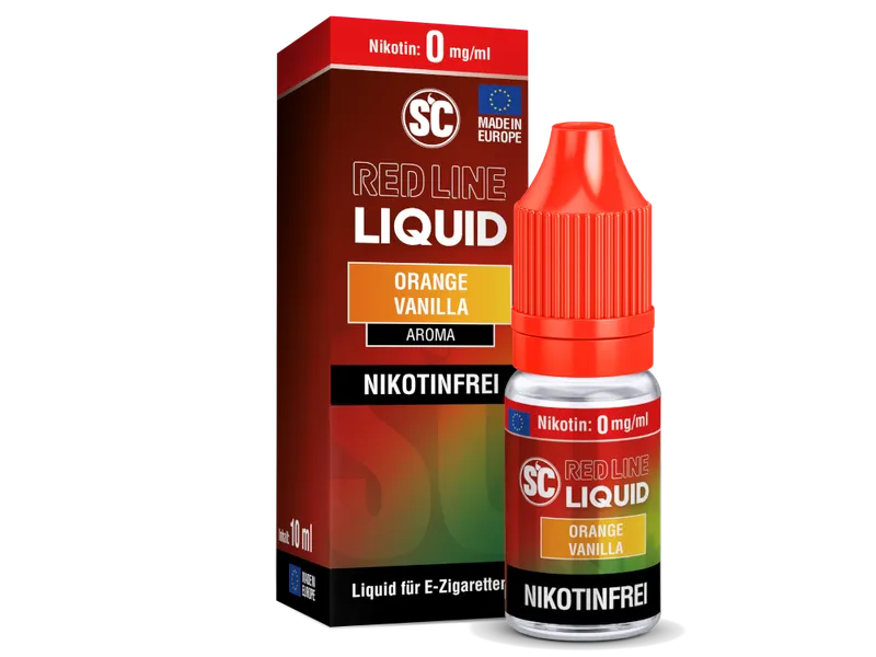 SC Red Line Liquid Orange Vanilla ohne Nikotin, 10-ml-Flasche mit 0 mg/ml