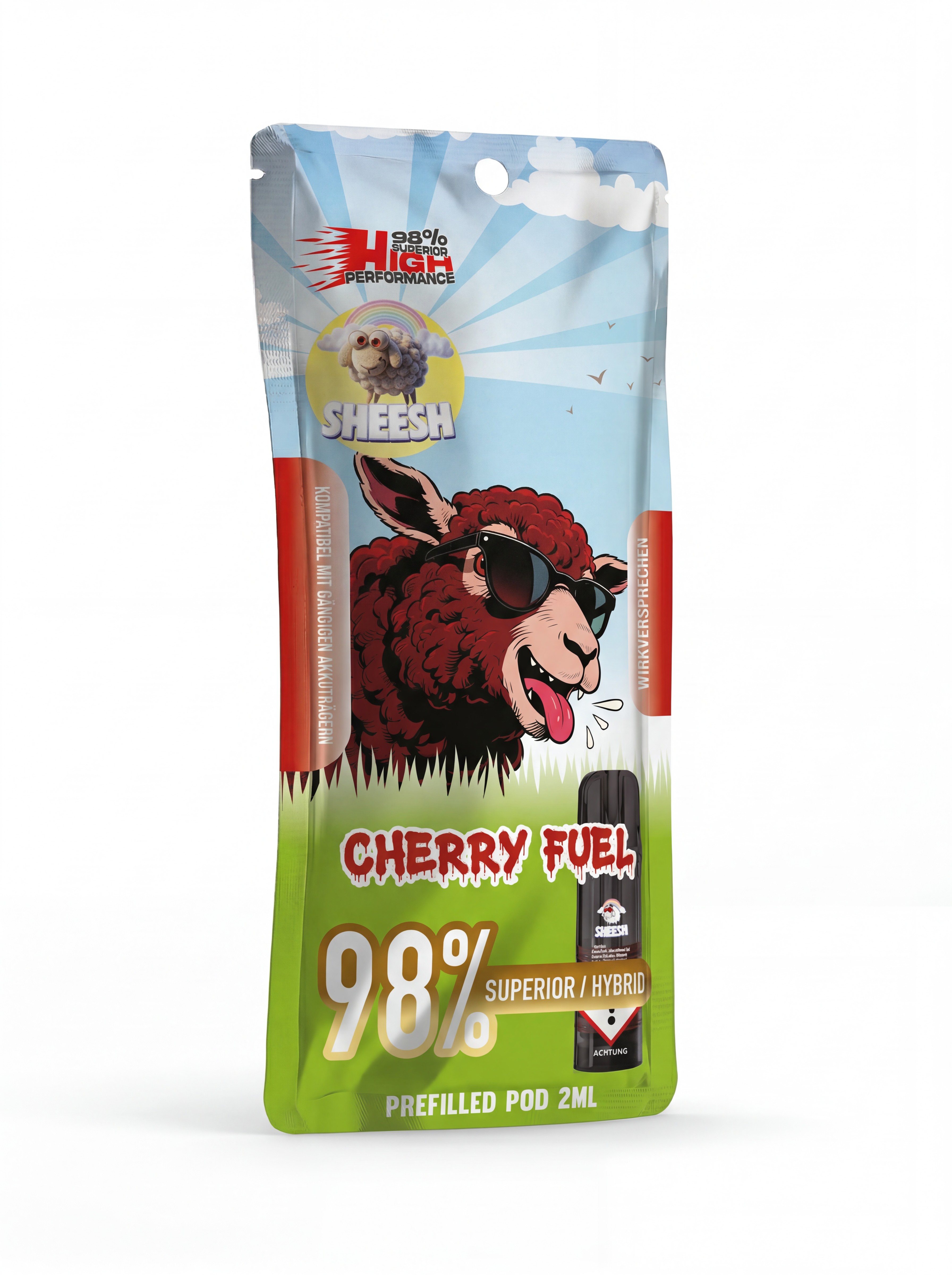 Sheesh H3 Superior Pod Cherry Fuel – 98% H3 Blend, 2ml, Hybrid-Profil, nikotinfrei