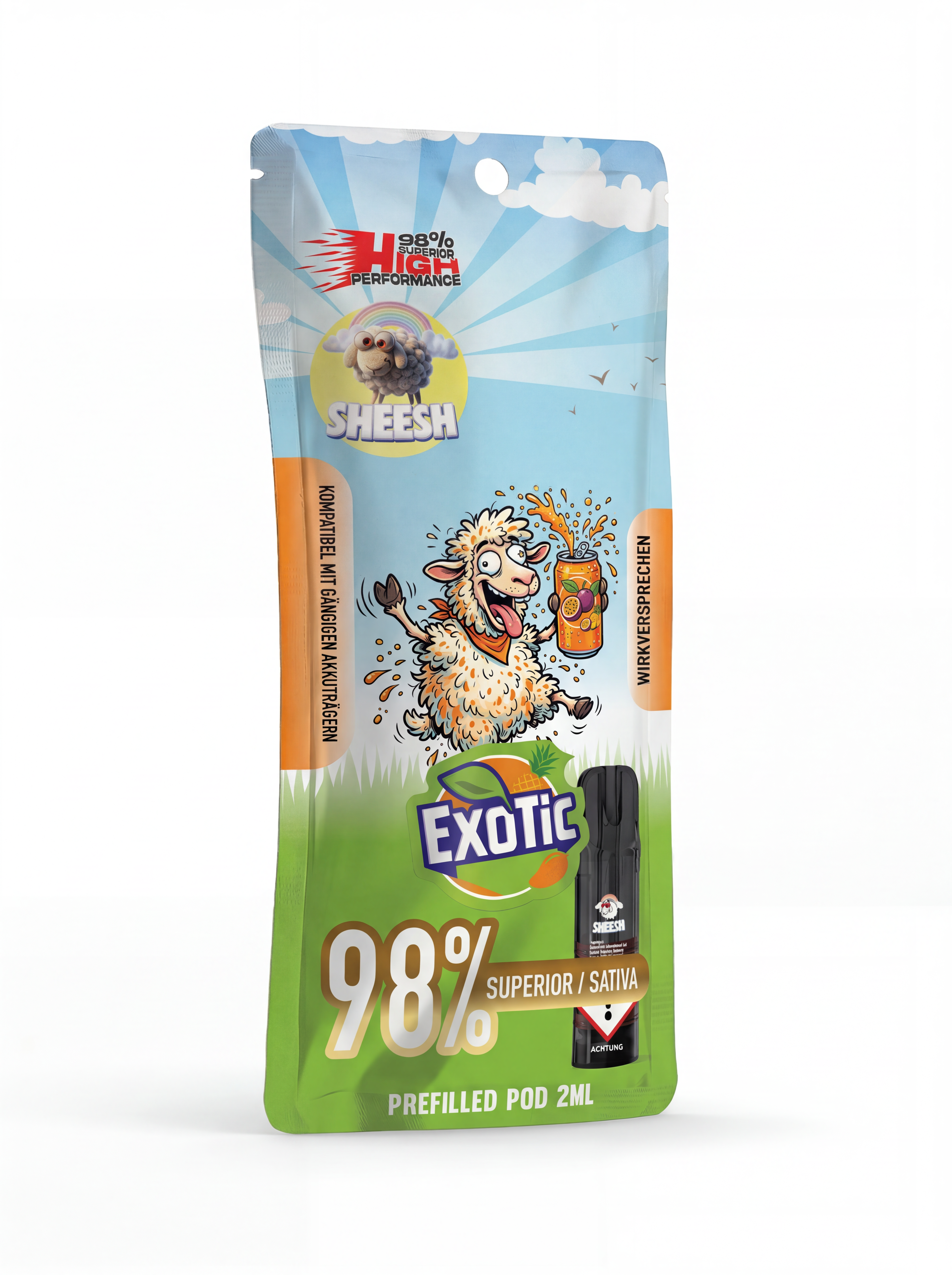 Sheesh H3 Superior Pod Exotic – 98% H3 Blend, 2ml, Hybrid-Profil, nikotinfrei