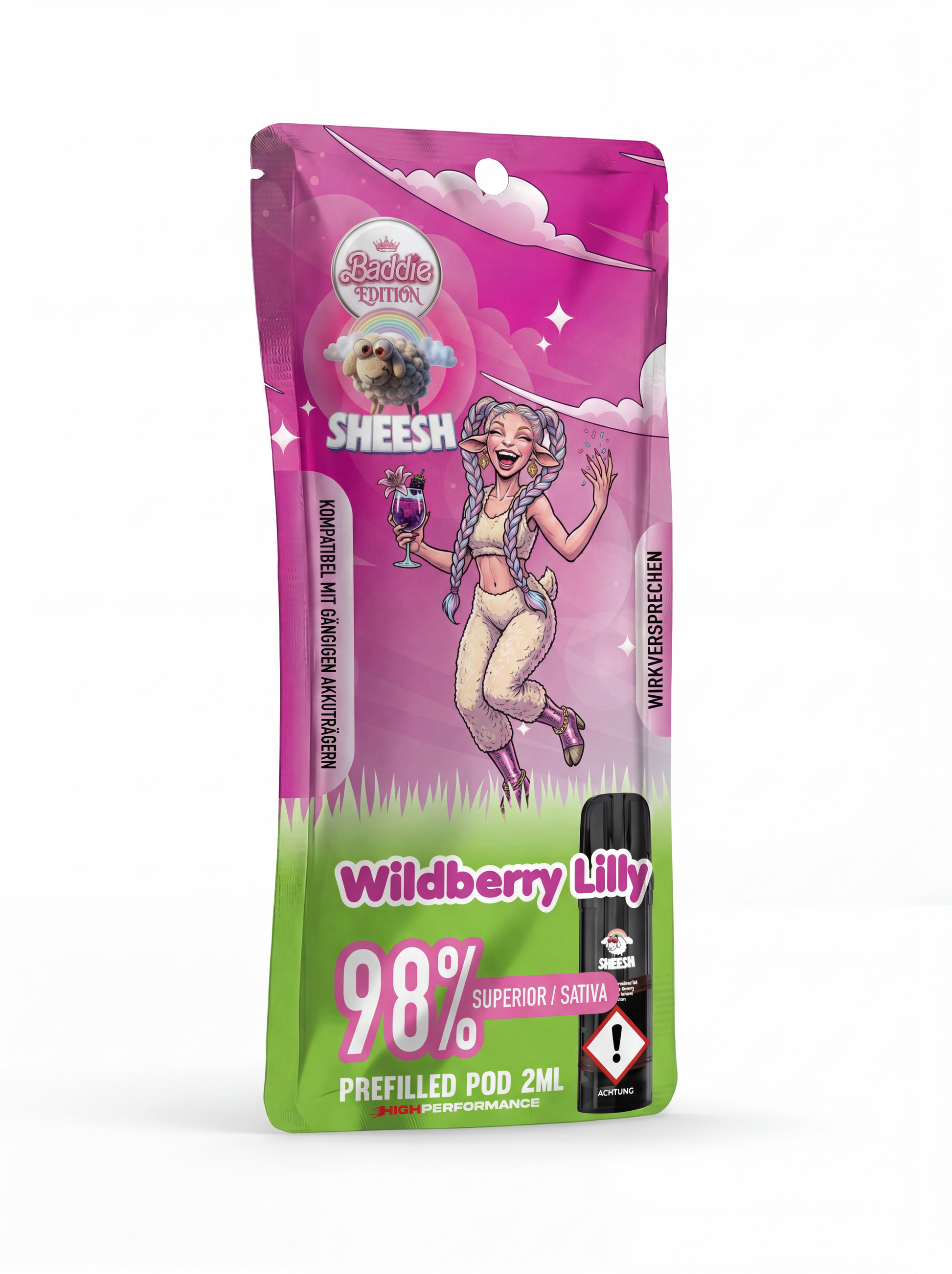 Sheesh H3 Superior Pod Wildberry Lilly – 98% H3 Blend, 2ml, Hybrid-Profil, nikotinfrei