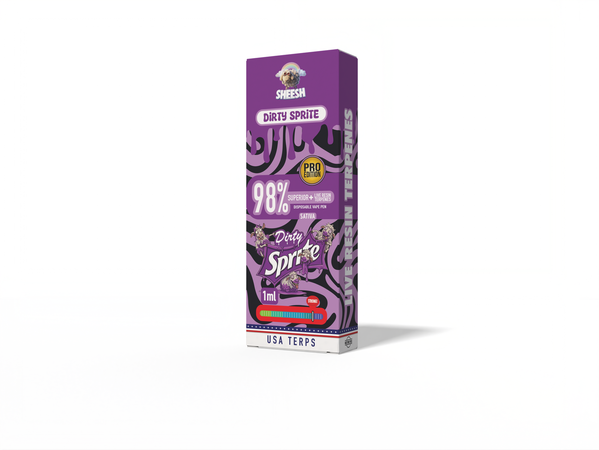 SHEESH Superior Pro Dirty Sprite – Sativa – 1ml Einweg Vape 98% Superior Blend