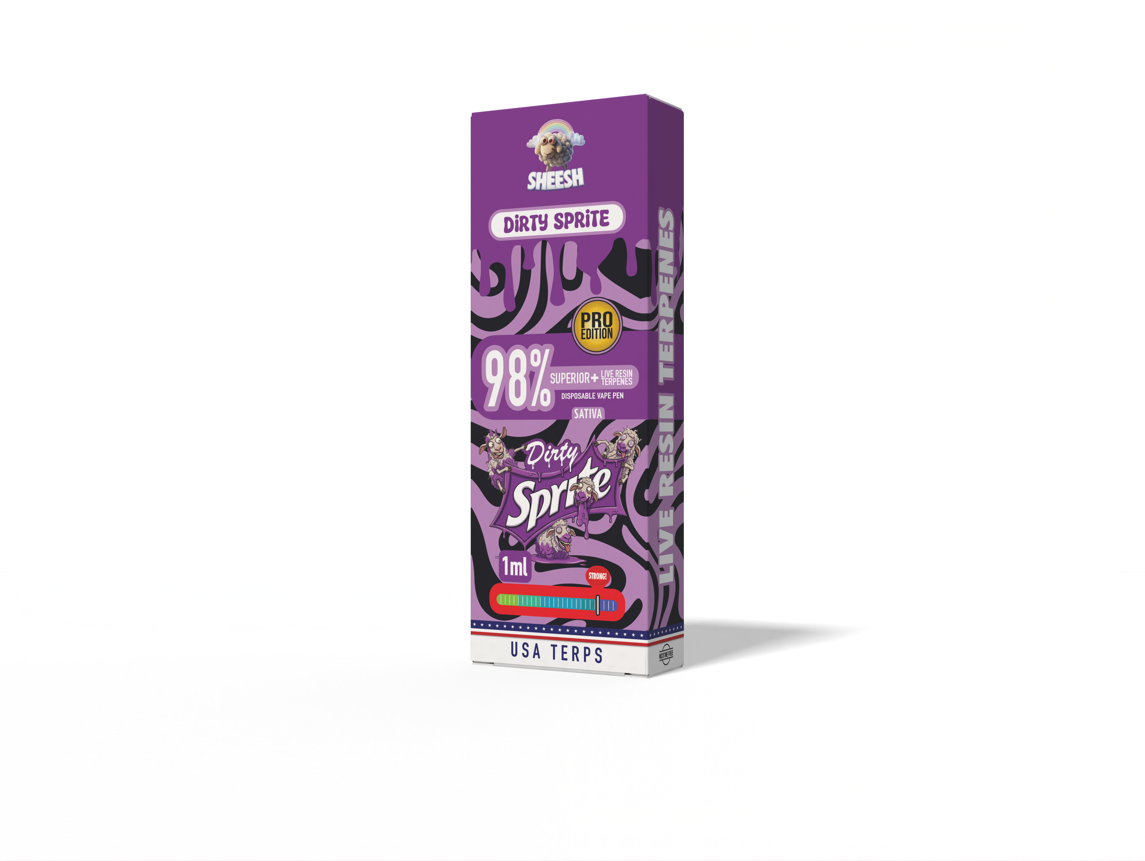 SHEESH Superior Pro Dirty Sprite – Sativa – 1ml Einweg Vape 98% Superior Blend