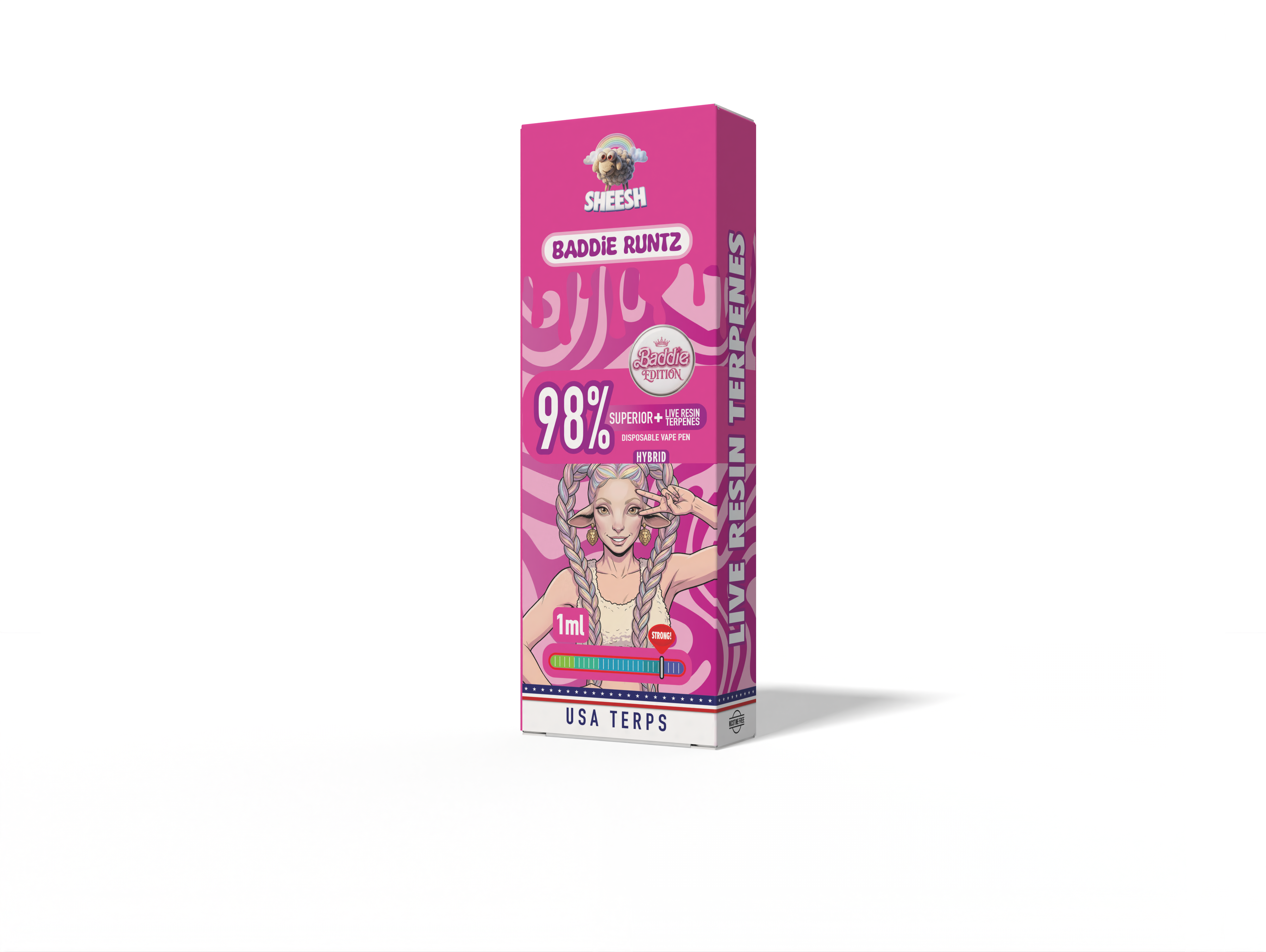 SHEESH Superior Vape Baddie Runtz – Hybrid – 1ml Einweg Vape 98% Superior Blend