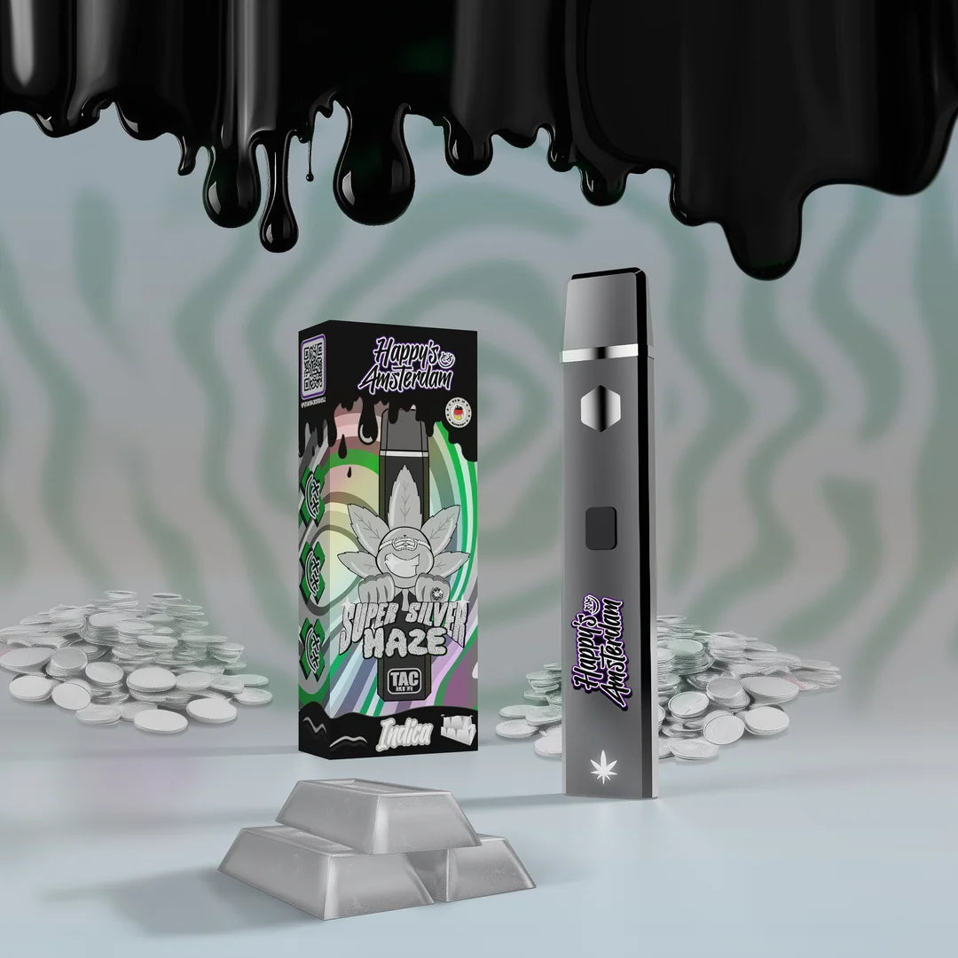 Happys Amsterdam Super Silver Haze TAC Vape 1000mg HHC Alternative
